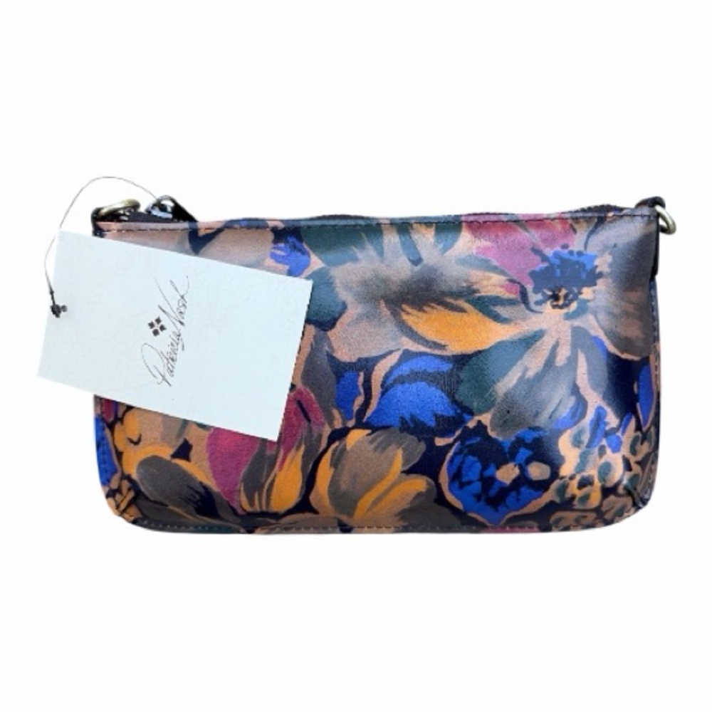 NWT Patricia Nash Laurina Leather Crossbody with Wristlet Strap in Fall Floral - Picture 7 of 8